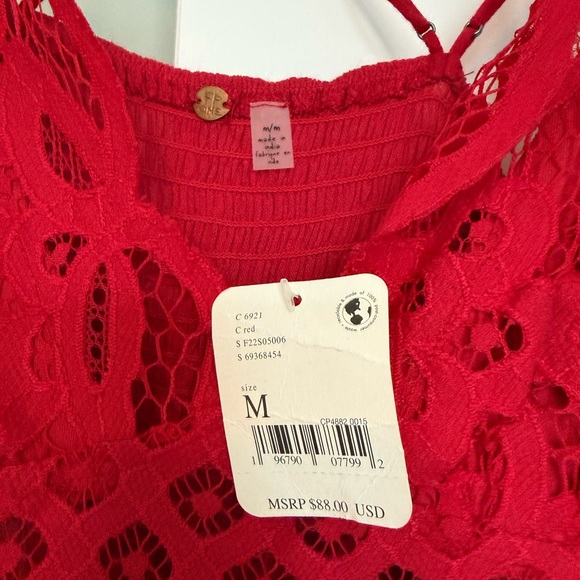 Free People Red Lace Dress - Picture 2 of 3